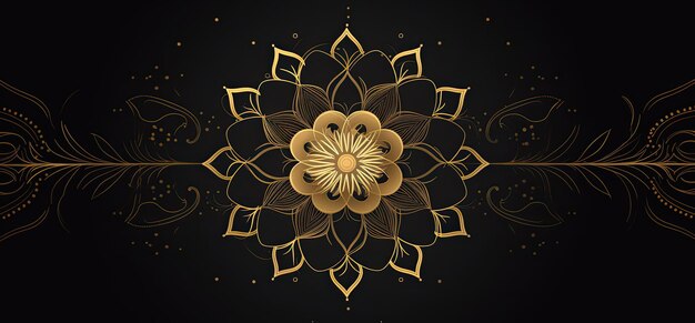 Foto luxe zwarte en gouden bloemen achtergrond 3d vector illustratie