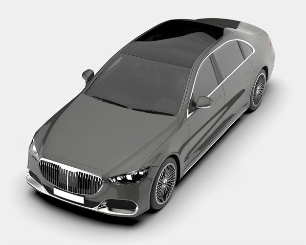 Luxeauto geïsoleerd op achtergrond 3D-rendering illustratie