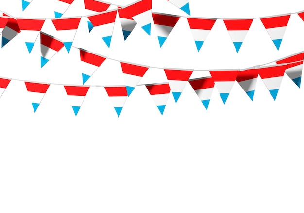 Photo luxembourg flag festive bunting against a plain background d rendering