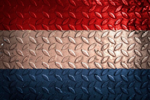 Luxembourg flag metal texture statistic