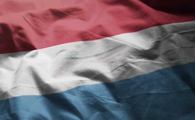 Photo luxembourg flag rumpled close up