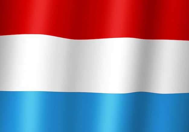 Luxembourg national flag 3d illustration close up view