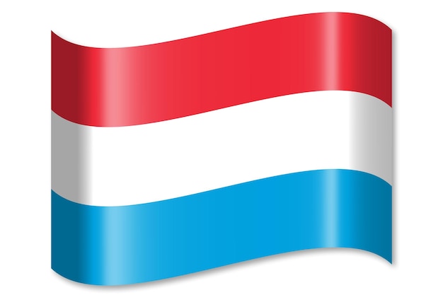 Foto lussemburgo sventola bandiera del paese su sfondo bianco