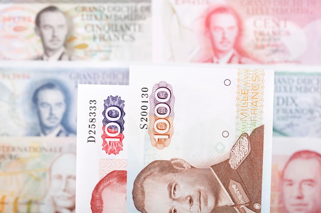 Luxemburgs geld frank een zakelijke achtergrond