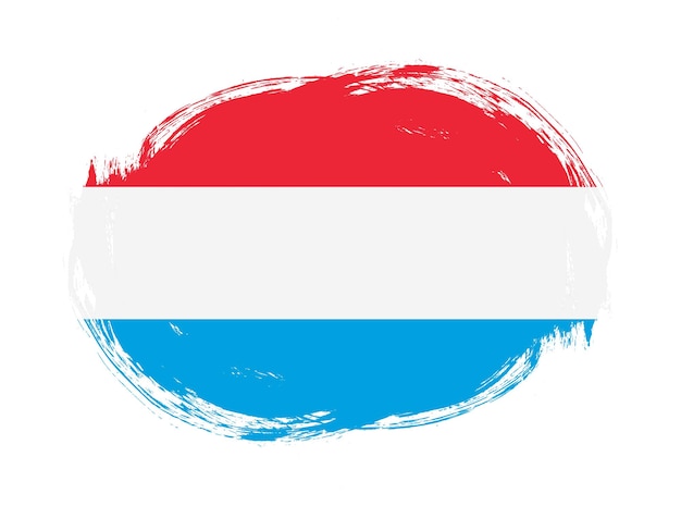 Luxemburgse vlag op afgeronde slagborstelachtergrond