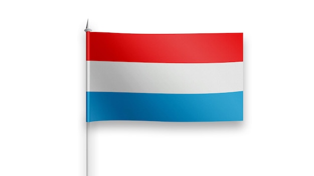 Foto luxemburgse vlag op een witte achtergrond