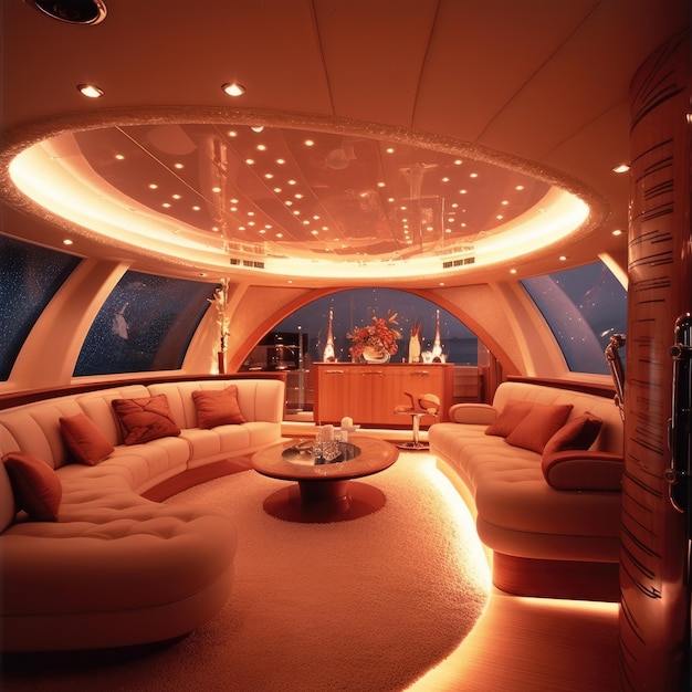Luxueus interieur van een modern jacht