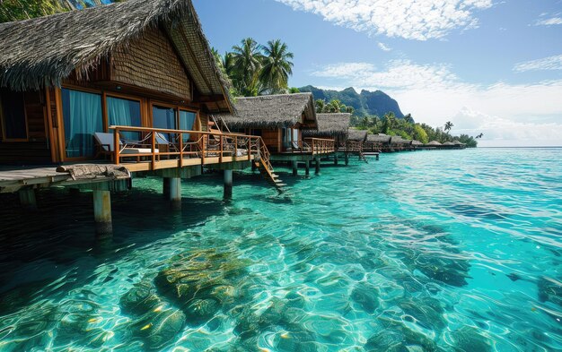 Luxueus tropisch resort met overwaterbungalows