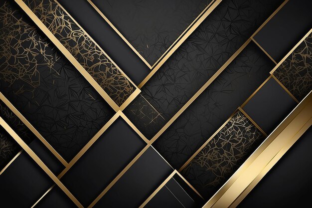 Luxueuze achtergrond met zwart en goud patroon Stijlvol telefoonbehang met elegant ontwerp