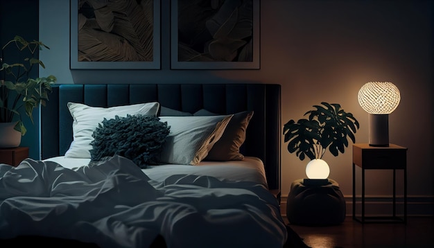Фото Насладитесь атмосферой современной роскошной спальни, созданной искусственным интеллектом.