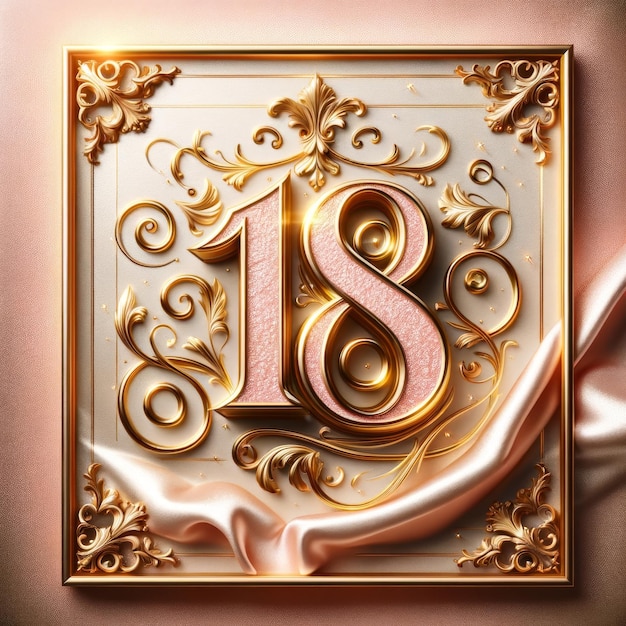 Luxurious 18th Birthday Golden Number Celebration