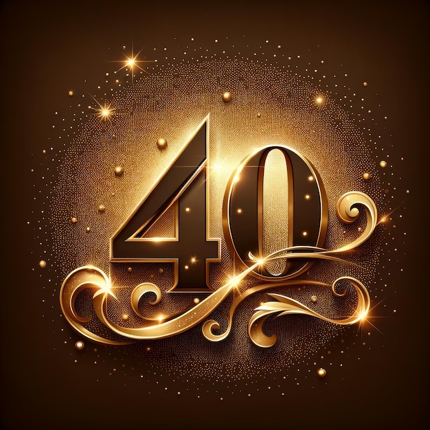 Роскошный 40-й день рождения с золотыми вихрями
