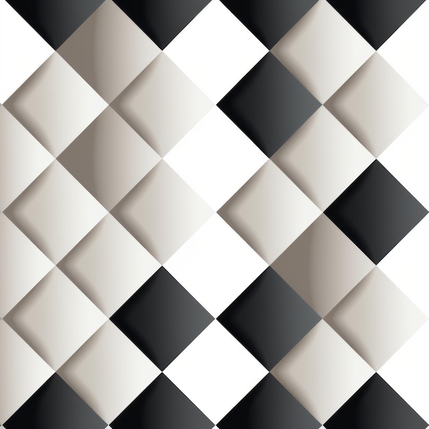 Photo luxurious argyle checkered texture with bold shadows on white background