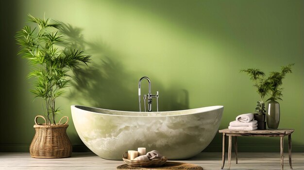 Luxurious Bathing Retreat Moderne badkamerinterieur met schoon ontwerp en ontspannende sfeer