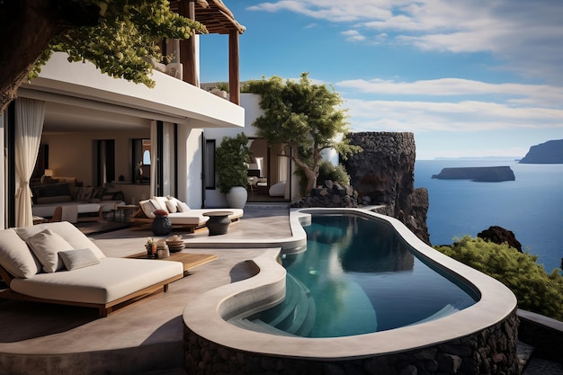 Luxurious Beachfront Retreat Santorini Island Ai