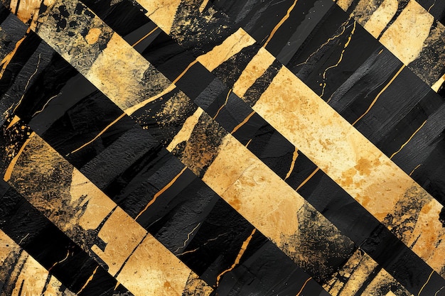 A luxurious black and gold diagonal striped design with distressed texture perfect for creating highend fashion graphics bold home decor or impactful branding materials Generative AI