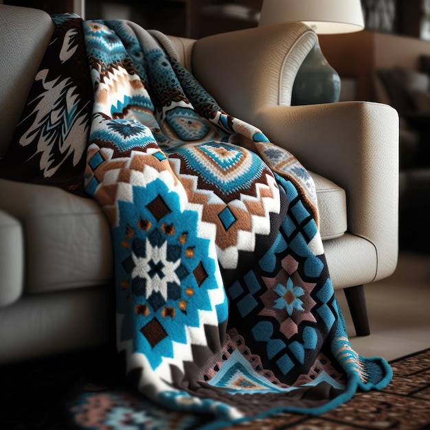 Luxurious Blanket Design Pattern for Cozy Home Decor Generative AI