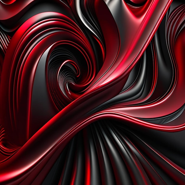 Luxurious Blood Red black liquid with pleats drapes and swirls abstract background