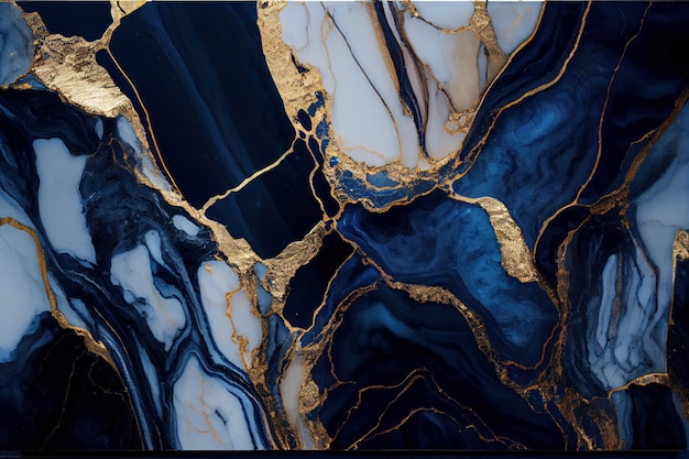 Luxurious blue and gold marble texture