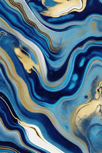 Photo luxurious blue nile ink marblelike abstract texture with agate stone tile