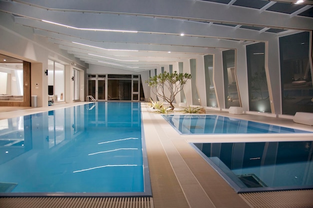 Luxurious Bright Modern Indoor Pool Swimming Pool