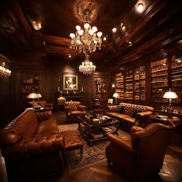 The luxurious cigar lounge