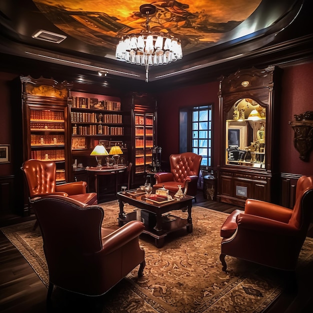 The luxurious cigar lounge