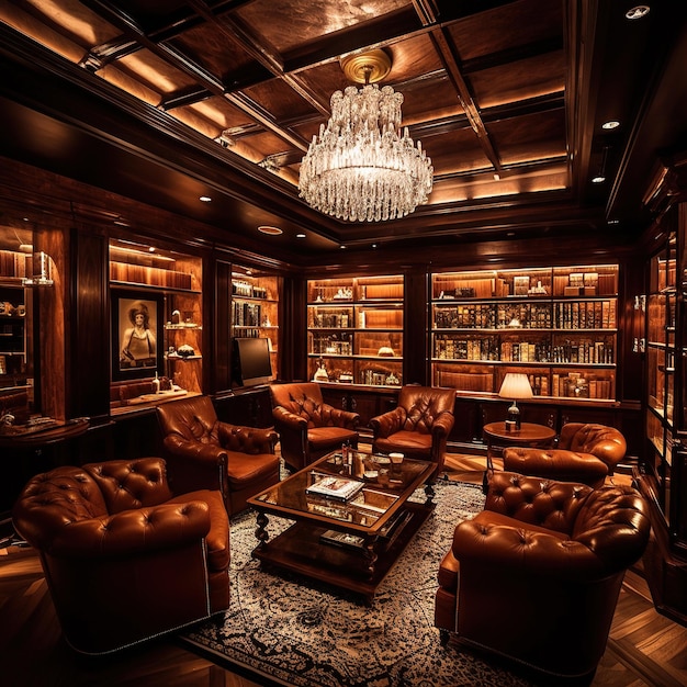 The luxurious cigar lounge