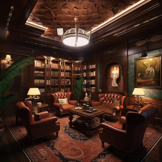 The luxurious cigar lounge