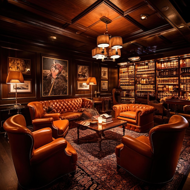 The luxurious cigar lounge