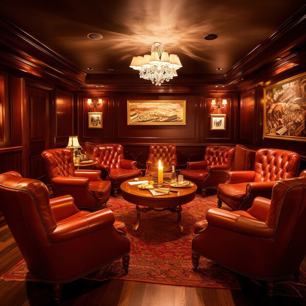 The luxurious cigar lounge
