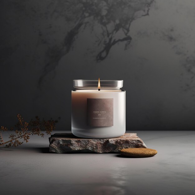 Photo a luxurious concrete candle brand