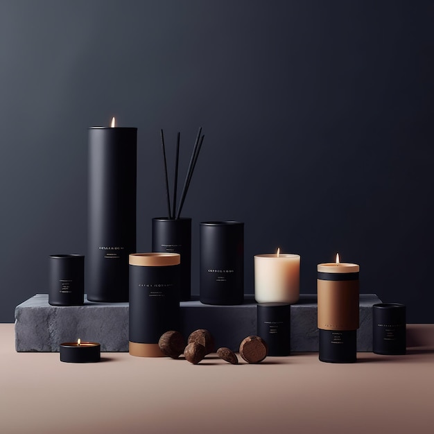 Photo a luxurious concrete candle brand