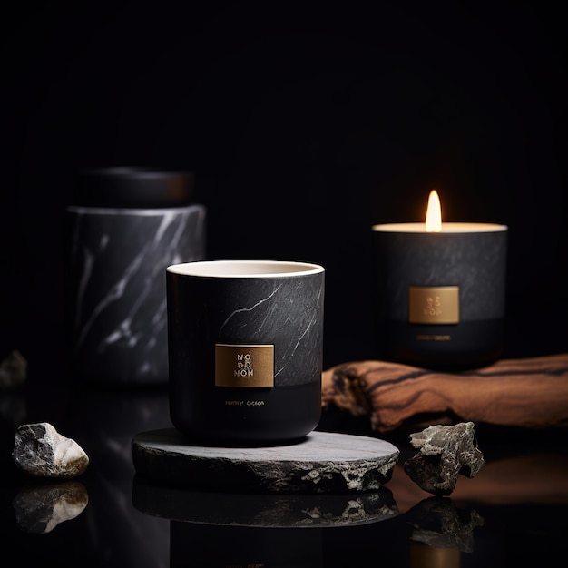 Photo a luxurious concrete candle brand