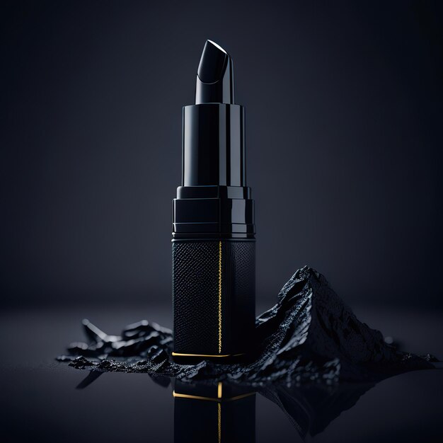 Luxurious cosmetic with black details on a dark background