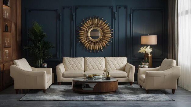 Luxurious cream leather texture furniture