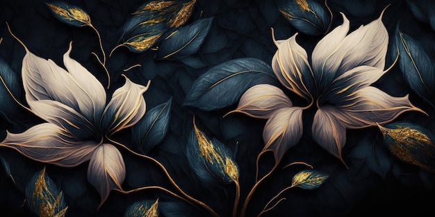 Luxurious dark floral background Flower design for wallpaper for prints covers