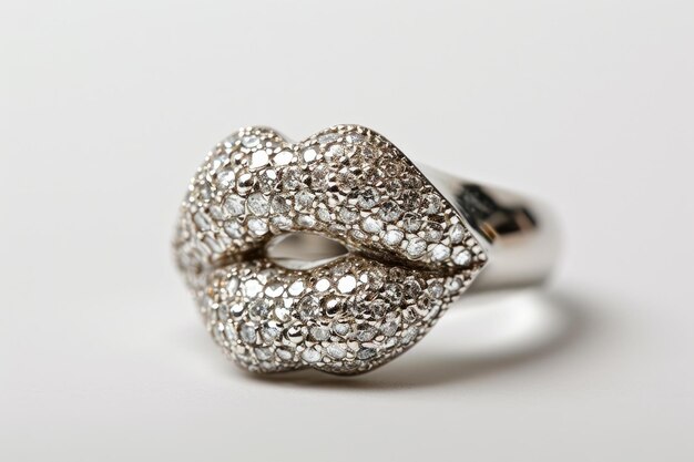 Photo luxurious diamond gem in woman lips generate ai