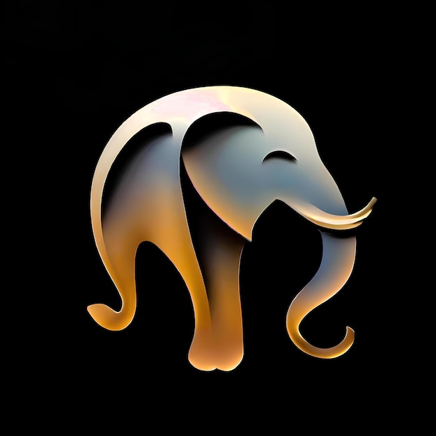 Photo luxurious elephant shape for creating designs and logos