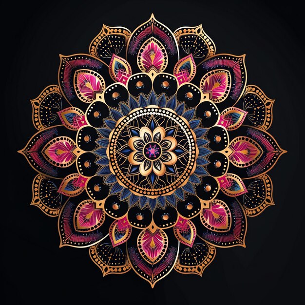 Photo luxurious eye catching mandala design generated by ai