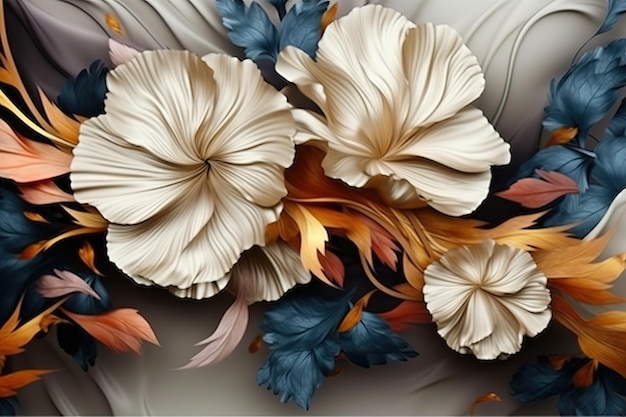 Luxurious floral elements botanical background or wallpaper design prints Generative AI