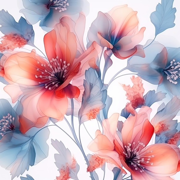 Luxurious floral elements botanical background or wallpaper design prints Generative AI