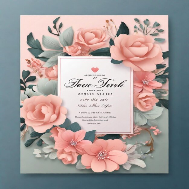 Luxurious and floral wedding invitation template