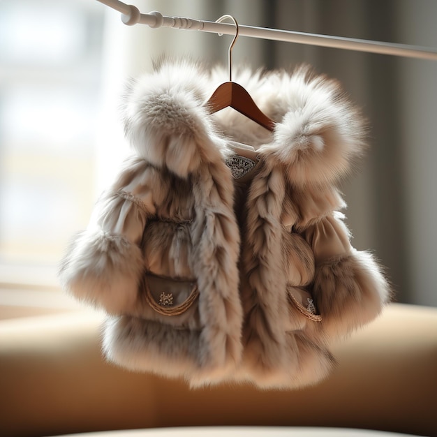 A luxurious fur coat made from the softest and warmest fur in simple and elegant style