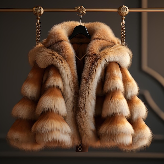 Роскошное меховое пальто, сделанное из мягкого и теплого меха в простом и элегантном стиле.