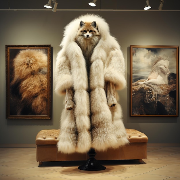 A luxurious fur coat made from the softest and warmest fur in simple and elegant style