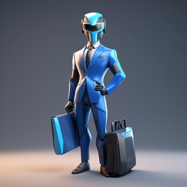 Foto luxurious geometry un viaggio in realtà virtuale con il robot blue rider