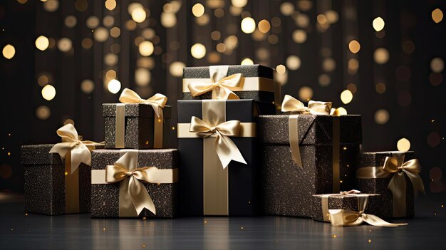 Luxurious Gift Boxes in Shimmering Gold