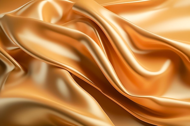 Роскошный золотой шелк улучшает красоту мягких изгибов и форм, созданных ИИ