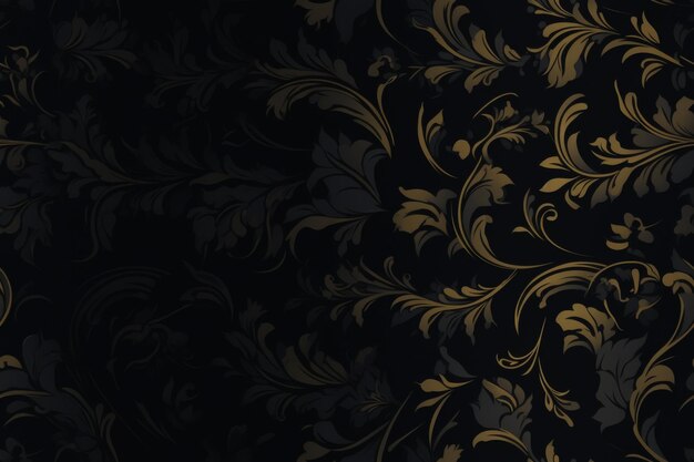 Photo luxurious golden floral design on dark backdrop for highend decor